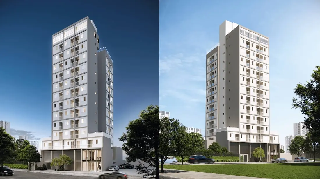 Perspectiva ilustrada das torres — Enjoy Residence
