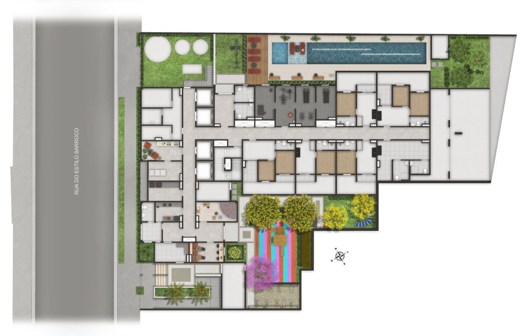 Implantação do térreo — Mundo Apto Estação Borba Gato