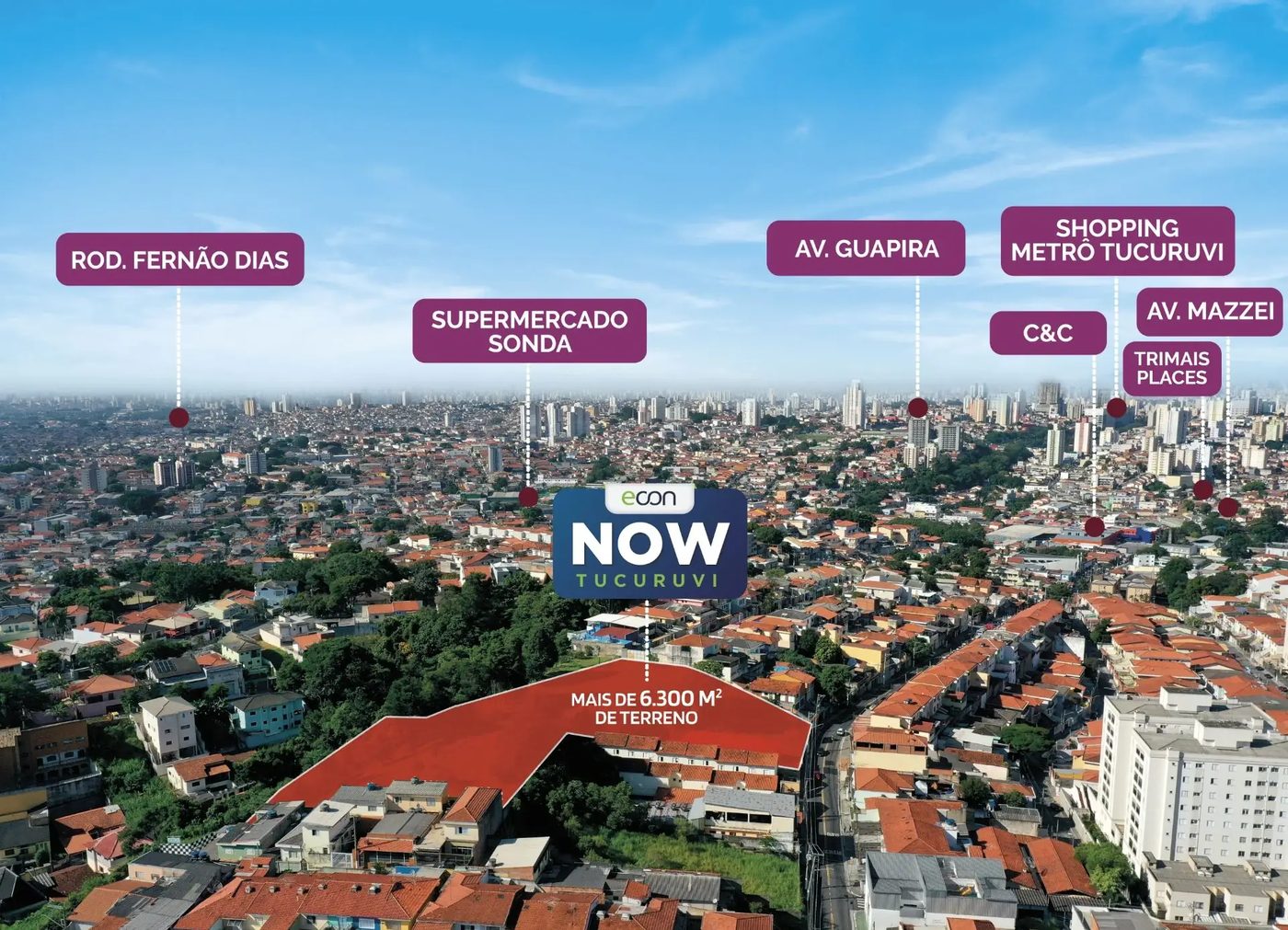 Mapa de proximidades do NOW Tucuruvi no Tucuruvi